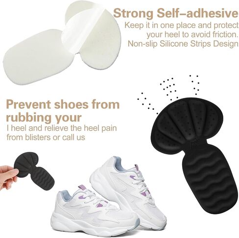 Heel Grips for Men and Women, 2 Pairs 2 in 1 Heel Grips Liner Cushions Inserts Metatarsal Pads Ball of Foot Cushions Shoe Pads Insoles Filler Improved Shoe Fit Heel Pads for Shoes (Black) in Saudi Arabia