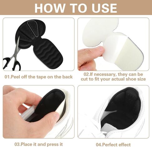 Heel Grips for Men and Women, 2 Pairs 2 in 1 Heel Grips Liner Cushions Inserts Metatarsal Pads Ball of Foot Cushions Shoe Pads Insoles Filler Improved Shoe Fit Heel Pads for Shoes (Black) in Saudi Arabia