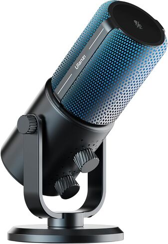 ULANZI DCM-05 ميكروفون ألعاب الكمبيوتر الشخصي، ميكروفون USB مكثف لسطح المكتب للبودكاست، ميكروفون بث كمبيوتر الهاتف مع ضوء RGB، زر كتم الصوت، مقبس سماعات الرأس، حامل سطح المكتب، التوصيل والتشغيل in Saudi Arabia