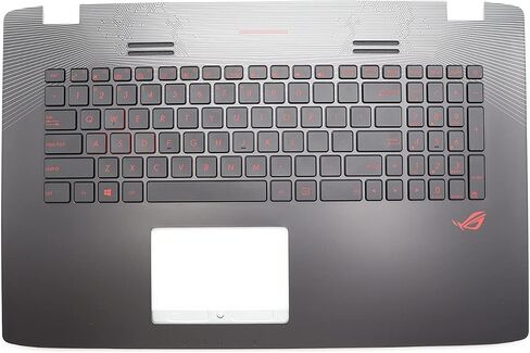 مسند راحة اليد الجديد لجهاز Asus ROG GL752 GL752V GL752VW GL752VL 90NB0A41-R31US0 مع لوحة مفاتيح سوداء بدون لوحة لمس، أحمر in Saudi Arabia
