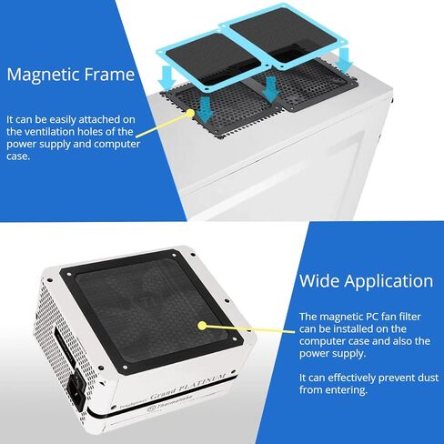 120x120mm PC Dust Filter, 5Pcs PC Case PVC Magnetic Frame Dust Filter Mesh, Dustproof Computer Case Cover PC Cooler Fan Filter in Kuwait