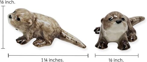 تماثيل قضاعة البحر باللون الرمادي بطول ½ بوصة - فخار فني صغير على شكل حيوانات قابل للجمع - بيت دمية مصغر وديكور طاولة بورسلين طبق الأصل مثالي للهدايا والتذكارات in Kuwait
