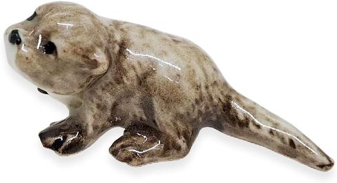 تماثيل قضاعة البحر باللون الرمادي بطول ½ بوصة - فخار فني صغير على شكل حيوانات قابل للجمع - بيت دمية مصغر وديكور طاولة بورسلين طبق الأصل مثالي للهدايا والتذكارات in Kuwait