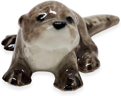 تماثيل قضاعة البحر باللون الرمادي بطول ½ بوصة - فخار فني صغير على شكل حيوانات قابل للجمع - بيت دمية مصغر وديكور طاولة بورسلين طبق الأصل مثالي للهدايا والتذكارات in Kuwait