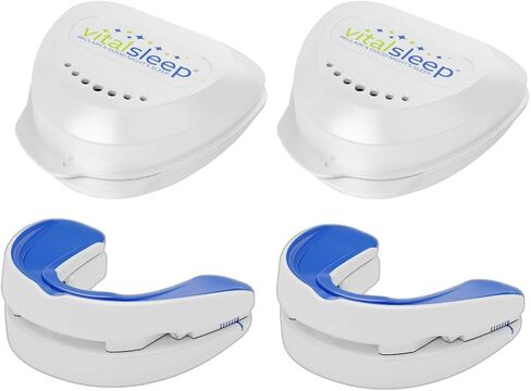 واقيات الفم المضادة للشخير من VitalSleep، مقاسات رجالية، قطعتين، جهاز شخير قابل للتعديل، حل للشخير مصنوع في الولايات المتحدة الأمريكية، واقي الفم للشخير من أجل نوم أفضل in Saudi Arabia