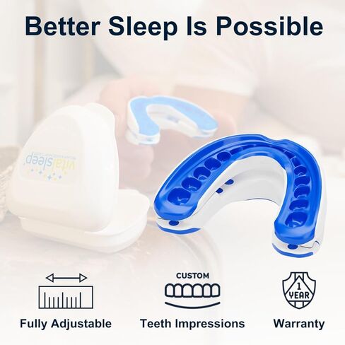 واقيات الفم المضادة للشخير من VitalSleep، مقاسات رجالية، قطعتين، جهاز شخير قابل للتعديل، حل للشخير مصنوع في الولايات المتحدة الأمريكية، واقي الفم للشخير من أجل نوم أفضل in Saudi Arabia