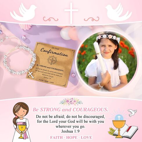 UNGENT THEM Baptism Gifts for Girl, First Communion Gifts Bracelets for Girls, Cross Bracelet in Saudi Arabia