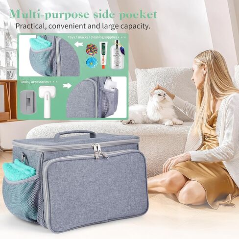 حقيبة مكنسة كهربائية للعناية بالكلاب، منظم مستلزمات العناية بالحيوانات الأليفة، حامل مكنسة كهربائية للعناية بالكلاب، حقيبة حمل للسفر لمكنسة شعر الكلاب ومجموعة أدوات العناية بالحيوانات الأليفة (الحقيبة فقط) in Kuwait