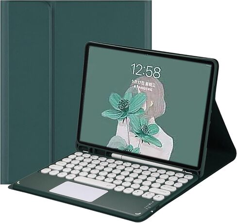 حافظة لوحة المفاتيح لجهاز Galaxy Tab A9+ A9Plus 11 بوصة 2023 SM-X210/X215/X216، مع لوحة مفاتيح بلوتوث مغناطيسية قابلة للفصل مع حامل قلم S حافظة رفيعة قابلة للطي (GarkGreen) in Kuwait