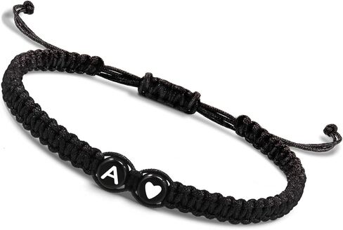Btysun Initial Bracelets for Women Teen Girls Best Friend Birthday Gifts Graduation Adjustable Letter A-Z Braided Bracelets Heart Link Sister Daughter Mother's Day Mom Female Friendship Jewelry in Saudi Arabia