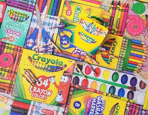 Springbok's 1000 Piece Jigsaw Puzzle Crayola Artist's Table - Made in USA in Saudi Arabia
