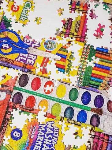 Springbok's 1000 Piece Jigsaw Puzzle Crayola Artist's Table - Made in USA in Saudi Arabia