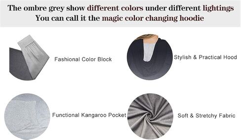 VISLILY Women-Plus-Size-Hoodies-Sweatshirts Color Block Tops with Pockets XL-4XL in Kuwait