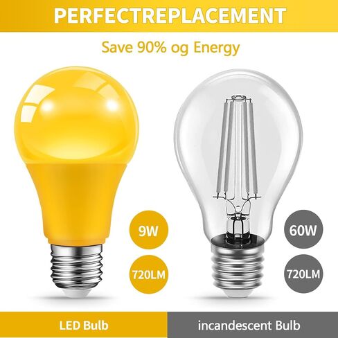 Green Light Bulbs for Outdoor Porch, 9W(60W Equivalent) E26 Base LED Green Bulb for Christmas, Halloween,Wedding,Party,Bar,Holiday Lighting,Home Decor, 2-Pack in Saudi Arabia