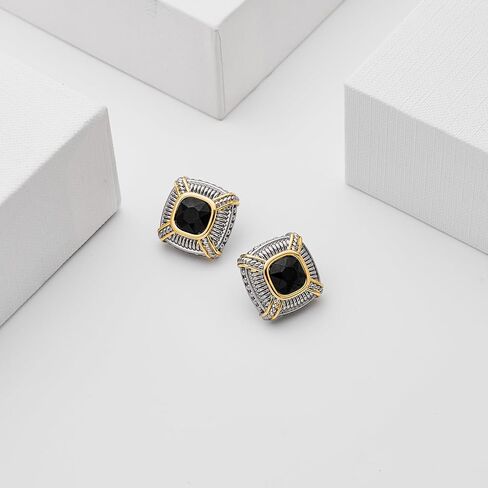 LILIE&WHITE Two Tone Stud Earrings For Women Boho Earrings Bohemian Earrings Gold Stud Earrings Fashion Earrings Gift Earrings Shiny Crystal Earrings in Saudi Arabia