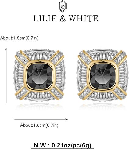 LILIE&WHITE Two Tone Stud Earrings For Women Boho Earrings Bohemian Earrings Gold Stud Earrings Fashion Earrings Gift Earrings Shiny Crystal Earrings in Saudi Arabia