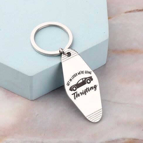 CENWA Get in Loser We're Going Thrifting Keychain Thrift Lover Gift BFF Gift Funny Thrifting Quote in Saudi Arabia