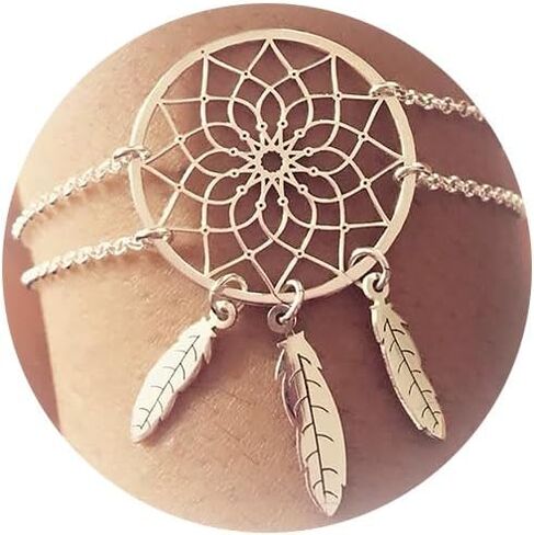 Dream Catcher Bracelet for Women Boho Turquoise Bracelet Dream Catcher Charm Bracelet Vintage Western Jewelry Gift for Girls in Saudi Arabia