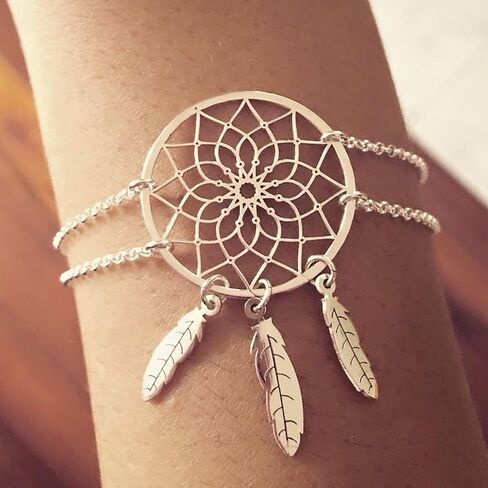 Dream Catcher Bracelet for Women Boho Turquoise Bracelet Dream Catcher Charm Bracelet Vintage Western Jewelry Gift for Girls in Saudi Arabia