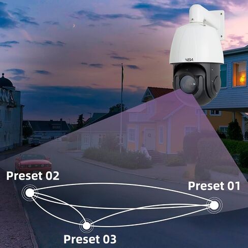 SUNBA 5MP Outdoor PTZ POE+ AI IP Camera, 48X Optical Zoom High Speed Security Dome, Smart Auto Tracking, RTMP Streaming, Two-Way Audio, Night Vision up to 1500ft (P848, Performance Series) in Kuwait