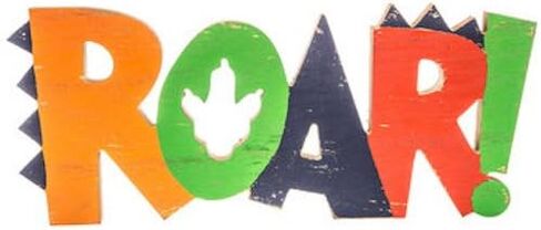 ROAR! Wood Wall Decoration Boys Room Kids Decor in Kuwait
