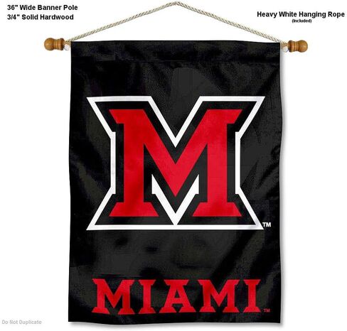 Miami Redhawks Banner with Hanging Pole in Saudi Arabia