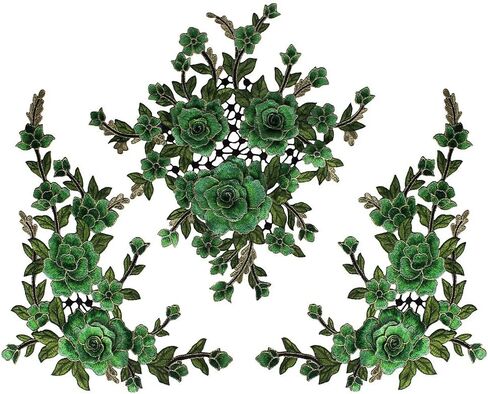 1set 3D Flower Embroidery Applique Lace Fabric Patches for Dress Garment Decorated DIY Sewing Accessories T2579 (Deep Blue) in Saudi Arabia