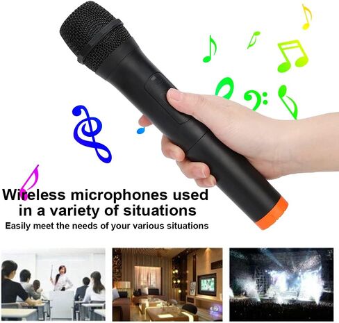 Wireless Microphone, VHF Handheld Cordless Dynamic Mic System with USB Receiver for Karaoke Wedding Party Singing Classroom in Saudi Arabia