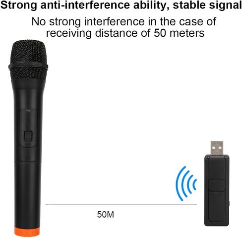 Wireless Microphone, VHF Handheld Cordless Dynamic Mic System with USB Receiver for Karaoke Wedding Party Singing Classroom in Saudi Arabia