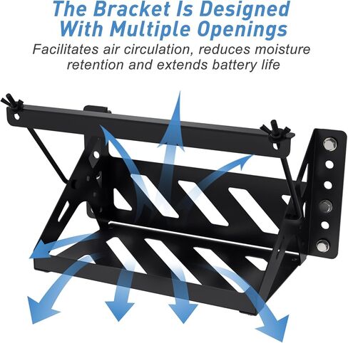 دعامة صندوق تركيب البطارية الفولاذية المعدنية شديدة التحمل - حجم قابل للتعديل - الحد الأقصى للدعم - 10.63 بوصة × 7.06 بوصة × 7.5 بوصة - قوي ومقاوم للصدأ وسهل التركيب in Kuwait