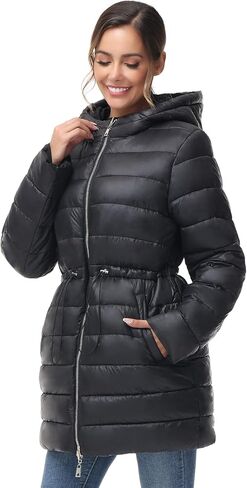 خيار آخر للنساء سترة منتفخة بغطاء للرأس دافئة وخفيفة الوزن ومبطنة وقابلة للتعبئة معطف منتفخ ملابس خارجية in Kuwait