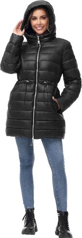 خيار آخر للنساء سترة منتفخة بغطاء للرأس دافئة وخفيفة الوزن ومبطنة وقابلة للتعبئة معطف منتفخ ملابس خارجية in Kuwait