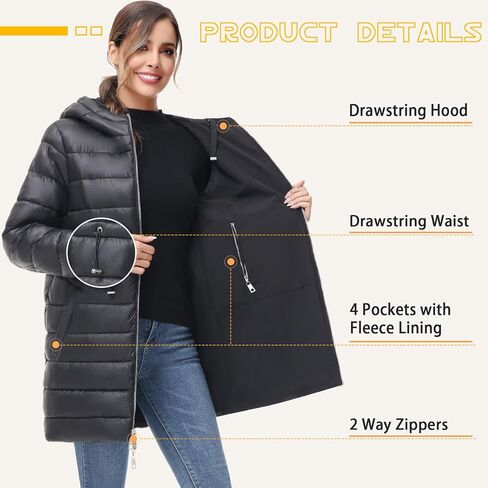 خيار آخر للنساء سترة منتفخة بغطاء للرأس دافئة وخفيفة الوزن ومبطنة وقابلة للتعبئة معطف منتفخ ملابس خارجية in Kuwait