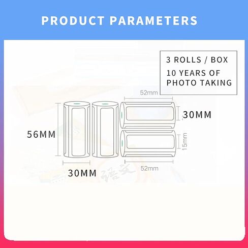 3 لفات من الملصقات الحرارية الفارغة للطابعة الحرارية للجيب PeriPage A6، الطابعة الصغيرة PeriPage P1/P2 (56 مم 30 مم) in Kuwait