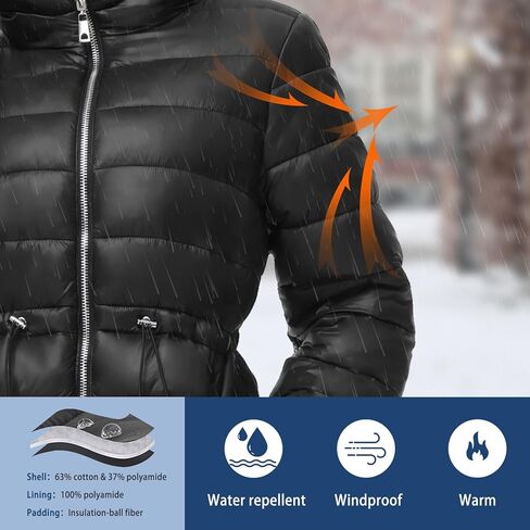 خيار آخر للنساء سترة منتفخة بغطاء للرأس دافئة وخفيفة الوزن ومبطنة وقابلة للتعبئة معطف منتفخ ملابس خارجية in Kuwait