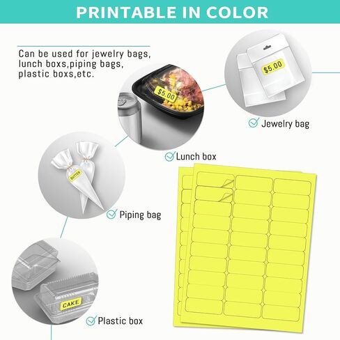 1" x 2-5/8" Premium Green Colored Shipping Address Labels Sticker Papers for Inkjet & Laser Printer Self-Adhesive Mailing Labels Writable Tags, 8.5"×11" 30 Labels per Sheet in Saudi Arabia