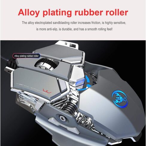 RGB Wired Gaming Mouse Backlit Programmable Mechanical Mouse up to 6400 DPI for Windows PC Gamers in Saudi Arabia