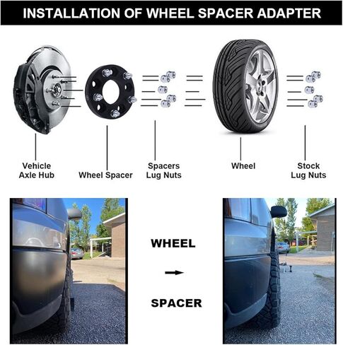 محولات عجلات VLAOSCHI باللون الأسود مقاس 5x110 إلى 5x114.3 مقاس 1 بوصة مع مسامير 12x1.5 متوافقة مع Jeep-Chevy 5 Lug لـ 2014-2019 Renegade Cherokee KL | 2018-2019 بوصلة MP | دارت ماليبو HHR - عبوة من 4 قطع in Kuwait