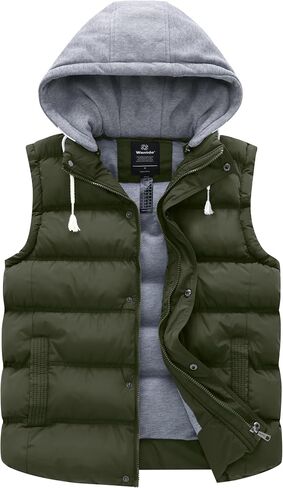 Wantdo Women's Quilted Puffer Vest Thicken Warm Winter Coat with Removable Hood in Kuwait