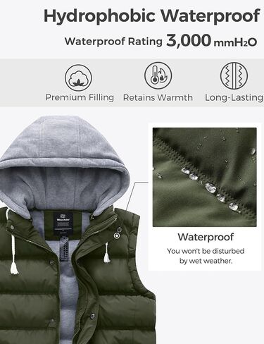 Wantdo Women's Quilted Puffer Vest Thicken Warm Winter Coat with Removable Hood in Kuwait