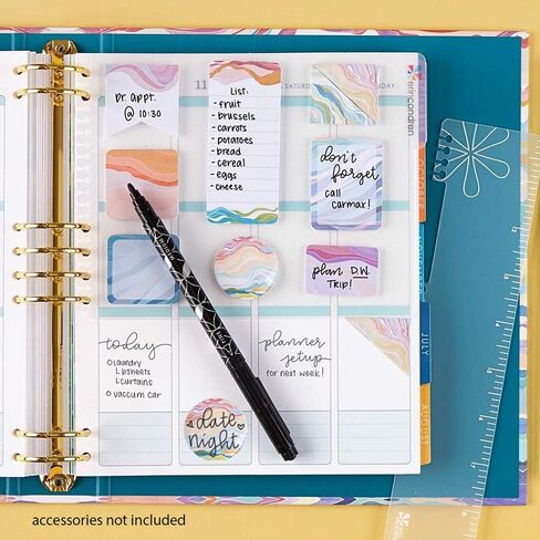 ملاحظات لاصقة أنيقة من Erin Condren - 8 وسادات تحتوي كل منها على 20 ورقة (160 ملاحظة لاصقة) - تصميم طبقات ملونة، ملاحظات لاصقة قابلة لإعادة تعيين وضعها - ابقِ منظمة أثناء التنقل in Saudi Arabia