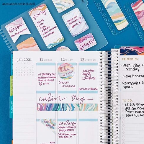 ملاحظات لاصقة أنيقة من Erin Condren - 8 وسادات تحتوي كل منها على 20 ورقة (160 ملاحظة لاصقة) - تصميم طبقات ملونة، ملاحظات لاصقة قابلة لإعادة تعيين وضعها - ابقِ منظمة أثناء التنقل in Saudi Arabia