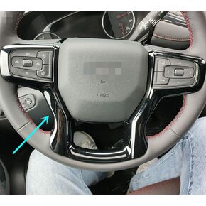 زخرفة تزيين عجلة القيادة الداخلية باللون الأسود اللامع لسيارة Chevy Silverado 2019 2020 2021 2022 2023 Suburban Tahoe 2021 2022 2023 (أسود لامع)