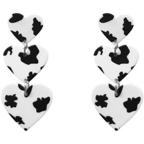 أقراط قلب الحب الفهد فريدة من نوعها من الأكريليك الوردي اللطيف وثلاثة أقراط متدلية على شكل قلب الحب للنساء والفتيات المراهقات أزياء فريدة من نوعها لعيد الميلاد وعيد الحب هدية مجوهرات in Kuwait