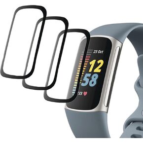 [واقي شاشة مكون من 3 قطع لساعة Fitbit Charge 4، تغطية كاملة منحنية ثلاثية الأبعاد لشاشة PET ناعمة وطبقة حماية ذكية [مضادة للخدش] [خالية من الفقاعات] [حساسية عالية] in Kuwait
