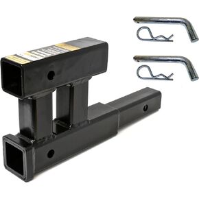 MaxxHaul 50977 2 Inch Trailer Hitch Extension - Dual Tow Hitch Extension Receiver with 2 Hitch Pins