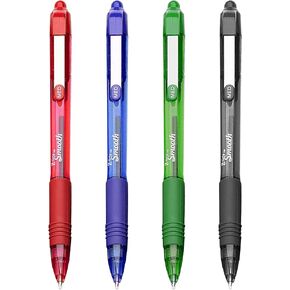 Zebra Z-Grip Smooth - Retractable Ballpoint Pen - Pack of 4 - Black, Blue, Red and Green