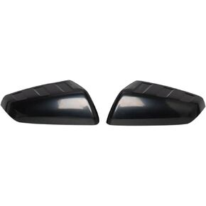 TRQ 2pc Mirror Cap Set Black Triple Stripe Style for Chevy Equinox GMC Terrain