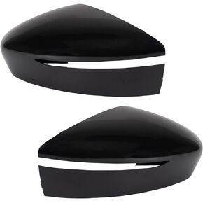 TRQ 2pc Exterior Mirror Cover Set LH & RH Sides Compatible with Nissan Versa w/Turn Signal