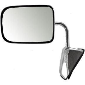 Replacement Driver Manual Side View Chrome Mirror Compatible with 1988-1993 1500 2500 3500 Pickup Truck Ramcharger 55074999